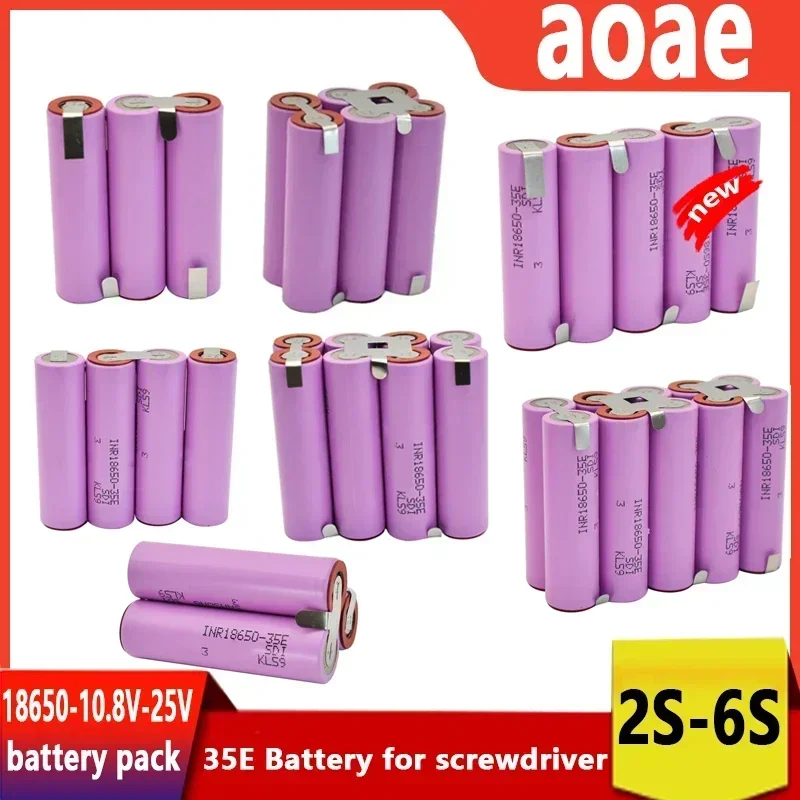 High capacity 18650 35E 3500-7000mAh 3S 5S 6S 8S 7.4V 12.6V 14.8V 18V 25.2V 29.6V for screwdriver battery welding battery pack