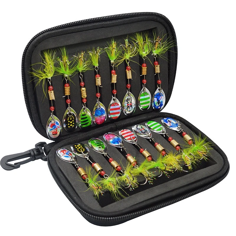 16/10/5pcs Set Metal Fishing Spoons Lures Baits Set for Casting Spinner Fishing Bait with Storage Bag Case For Outdoor Fishing