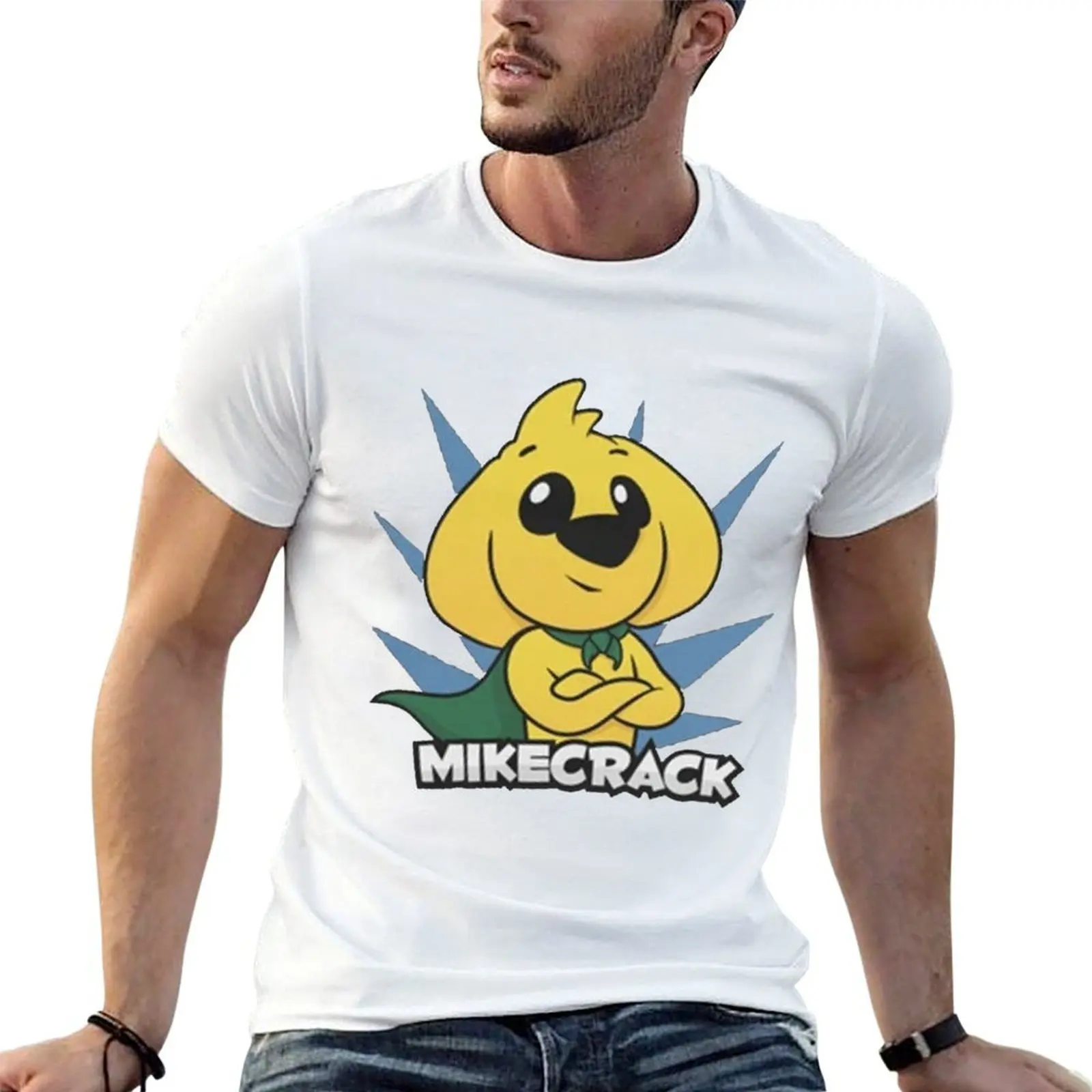 Camiseta clásica Mikecrack Merch, camiseta para hombre, camisetas de algodón pesado con estampado de anime, camisetas gráficas de gran tamaño para hombre