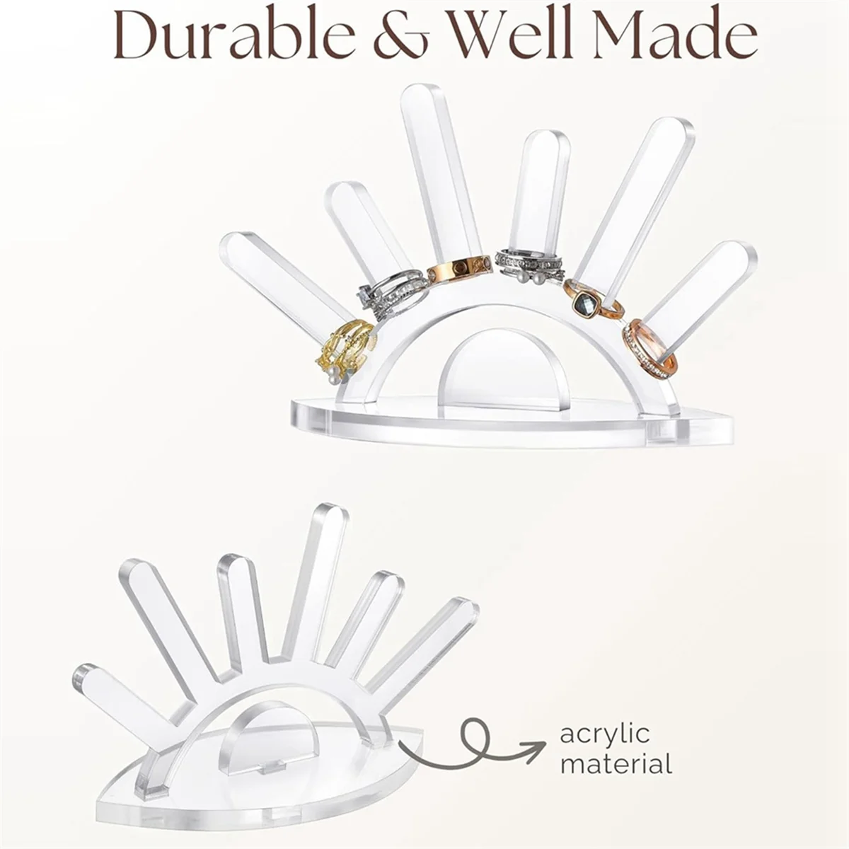 ABQR акриловый держатель для колец, дисплей для колец, дисплей для ювелирных изделий для подставки для колец, подарок на Рождество, день рождения и помолвку