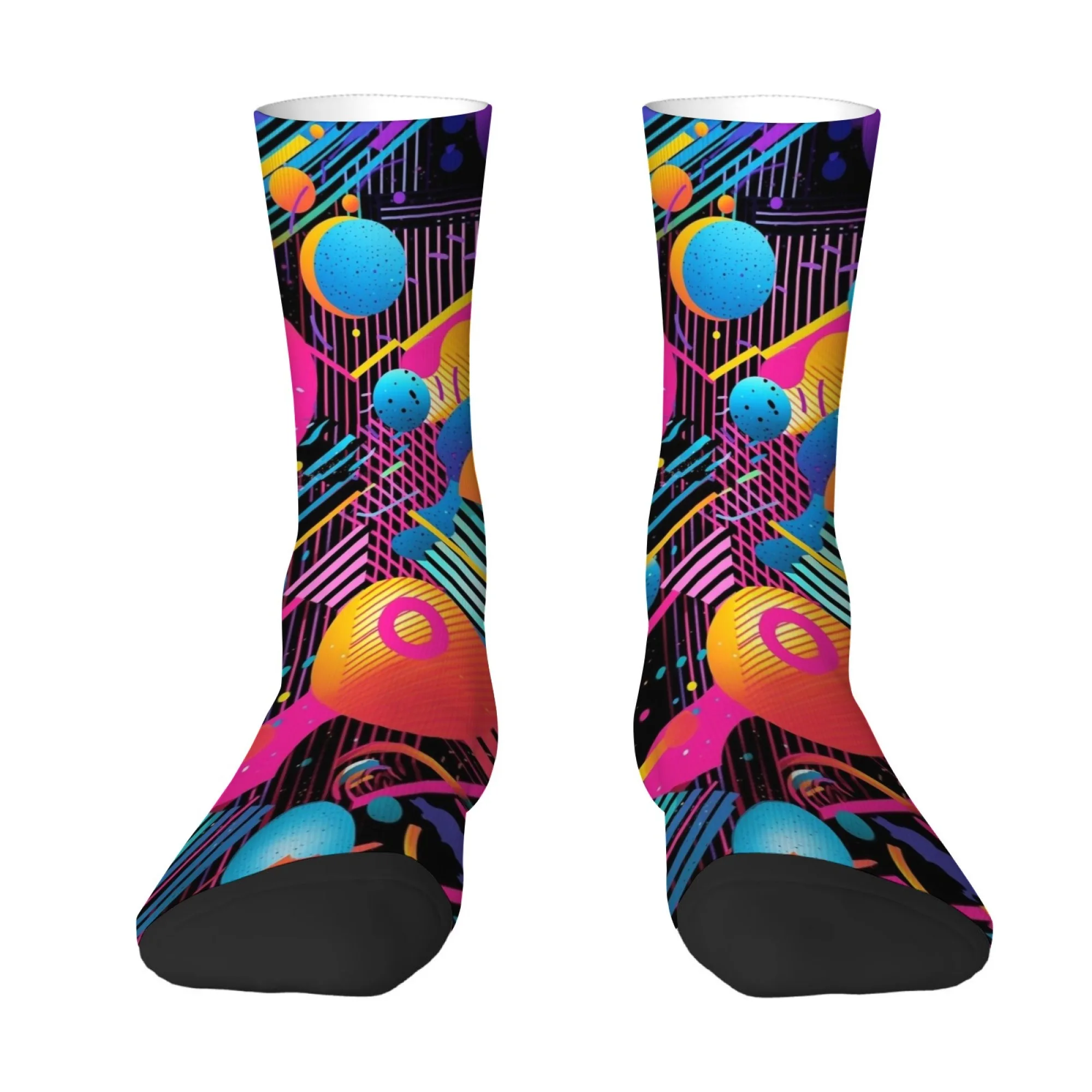 

Cyberpunk-inspired Universe Geometric Print Men's Mid-calf Socks Futuristic Trendy Fashionable Comfortable and Breathable Socks