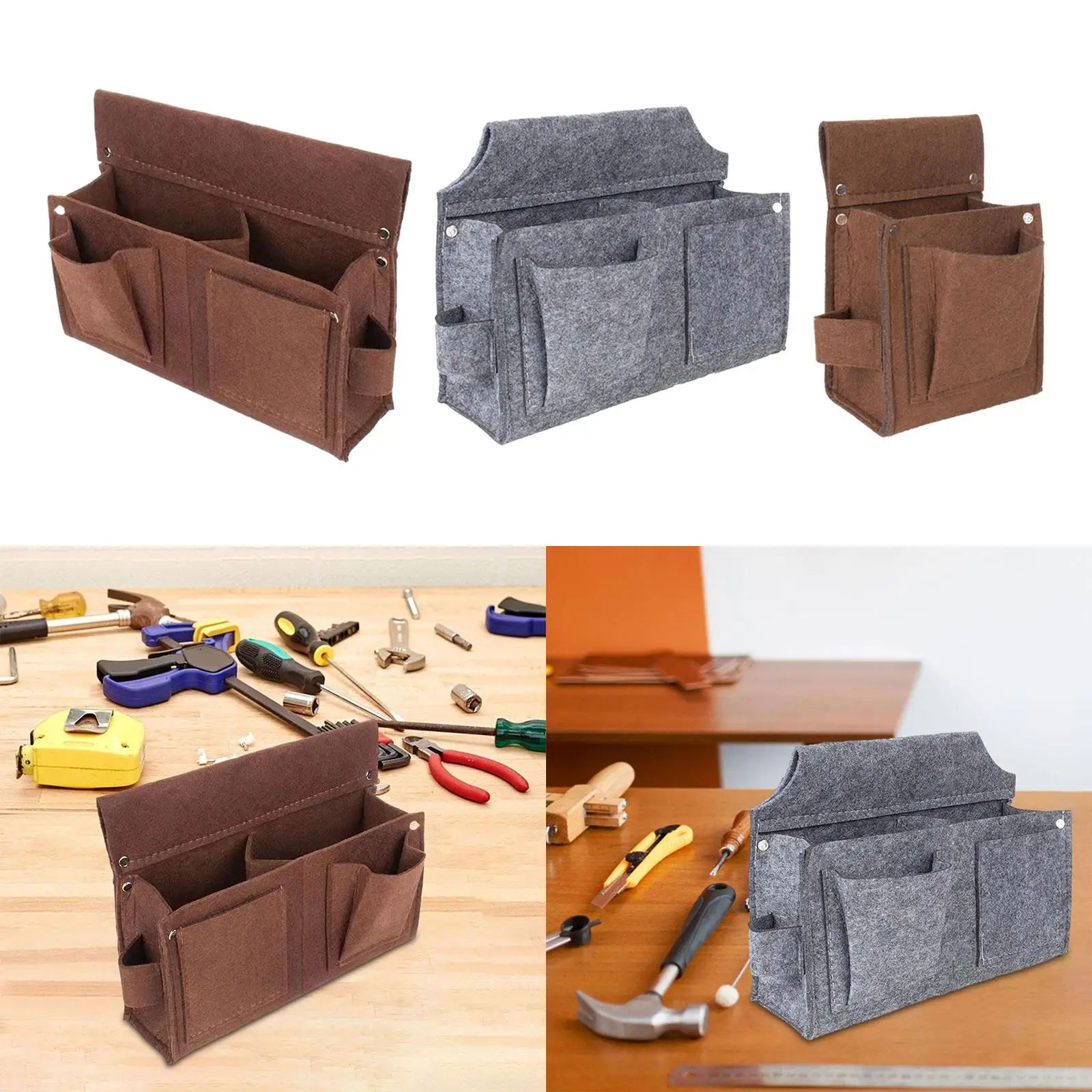 Imagem -03 - Utility Belt para Carpinteiro Manutenção de Unhas e Ferramentas Bolsa para Construção Jardinagem Eletricista sem Cinto