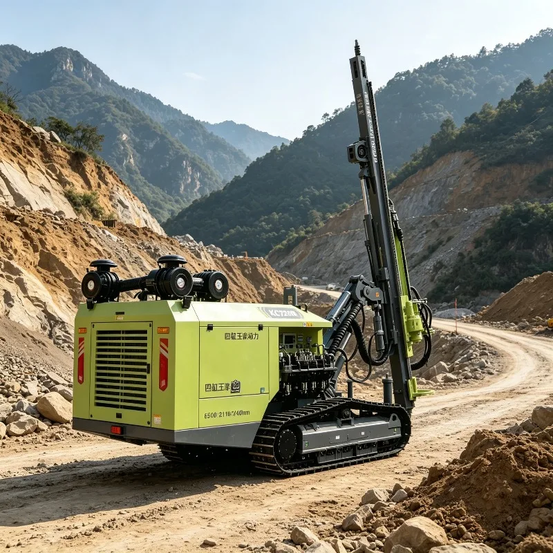 Hydraulic DTH Drilling Rig Customized 90-152mm Diameter Portable Crawler Pneumatic Borehole for Mine Construction Exploration