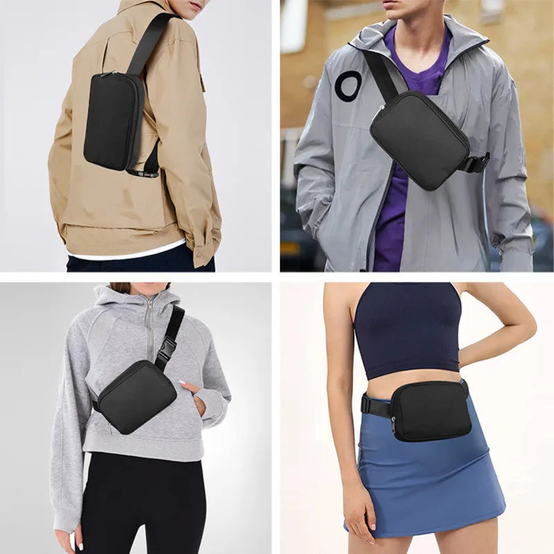 Large capacity chest bag, outdoor sports, summer running, fashionable crossbody bag, men's and women's multifunctional phone bag