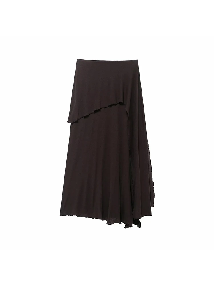 

Women New Ruffles Pleated Long Skirts Fashion Elegant Midi Skirt High Street Casual Chic Party Skirts Mujer