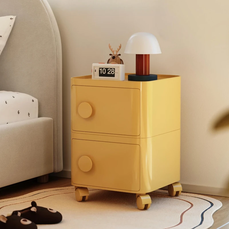 

square storage cabinet household bedroom bedside table dopamine removable side cabinet storage trolley rack