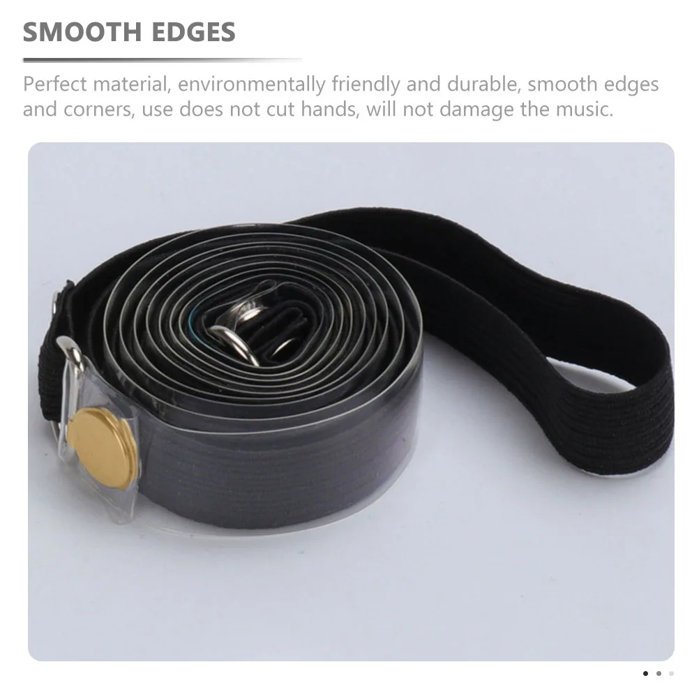 

Piano Score Clip Sheet Music Page Holder Universal Band Stand Cowhide Fixing Belt For