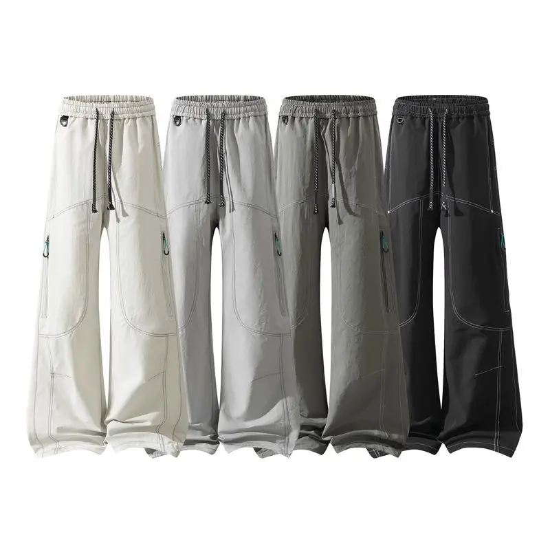 

Мужские повседневные брюки-карго свободного кроя для весны и осени, функциональные ветрозащитные брюки в уличном стиле, широкие брюки для работы и отдыха