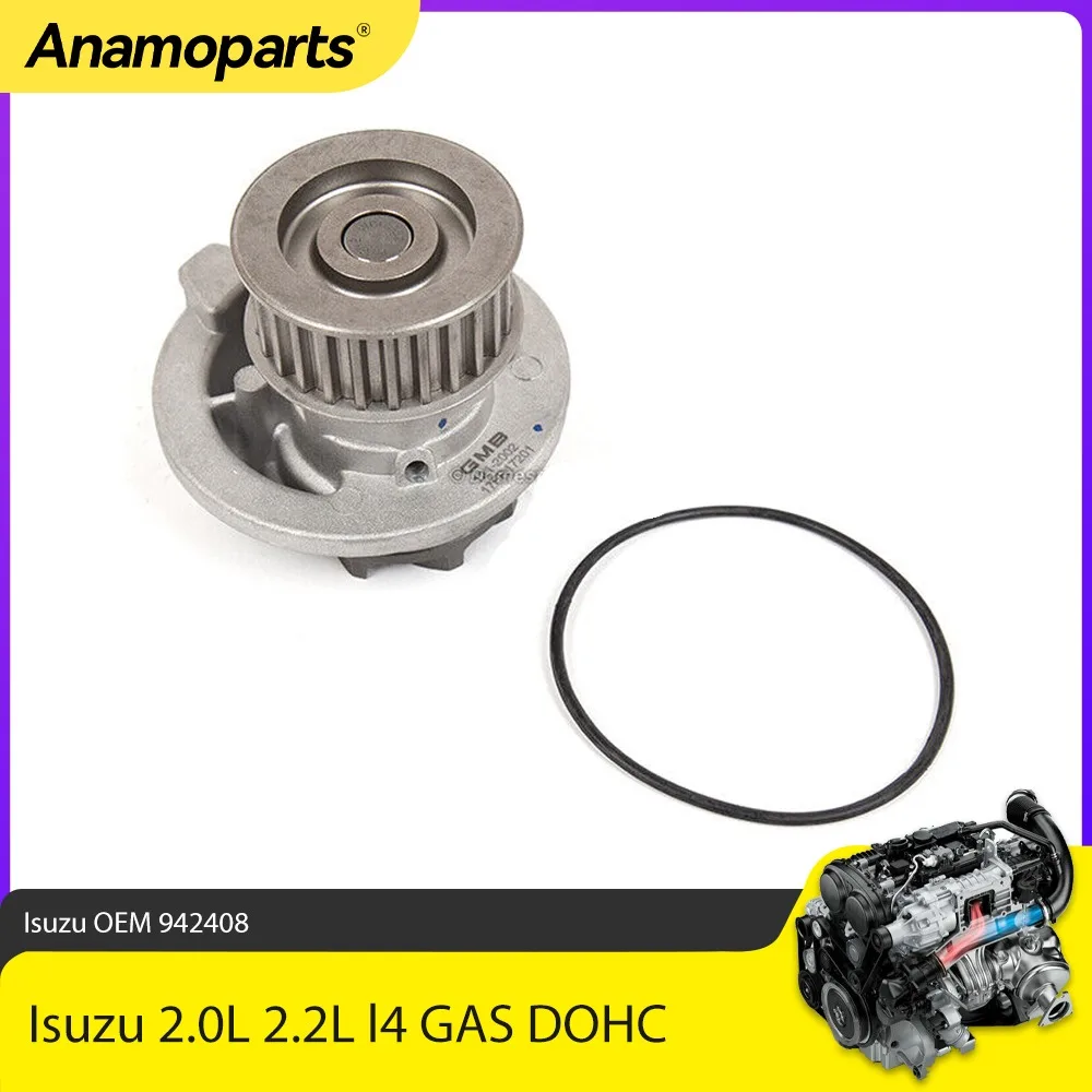 Engine Water Pump Fit 2.0 L 2.2 L For Daewoo Leganza Nubira Isuzu Rodeo Sport 2.0L 2.2L L4 GAS DOHC 16v 1998-2003 OEM 942408