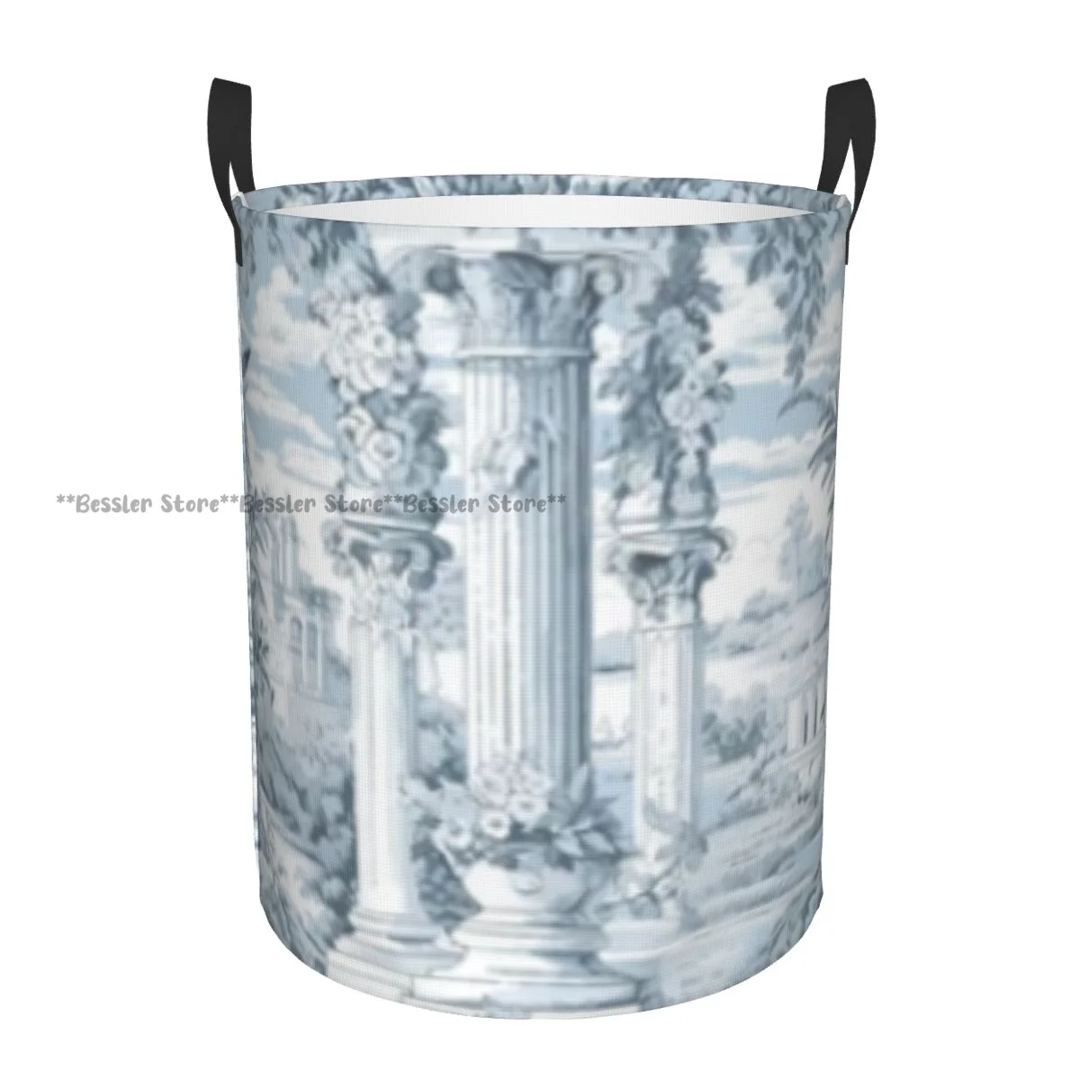 Ancient Pillar In A Garden Toile Waterproof Storage Bag Household Dirty Laundry Basket Folding Bucket Clothes Organizer