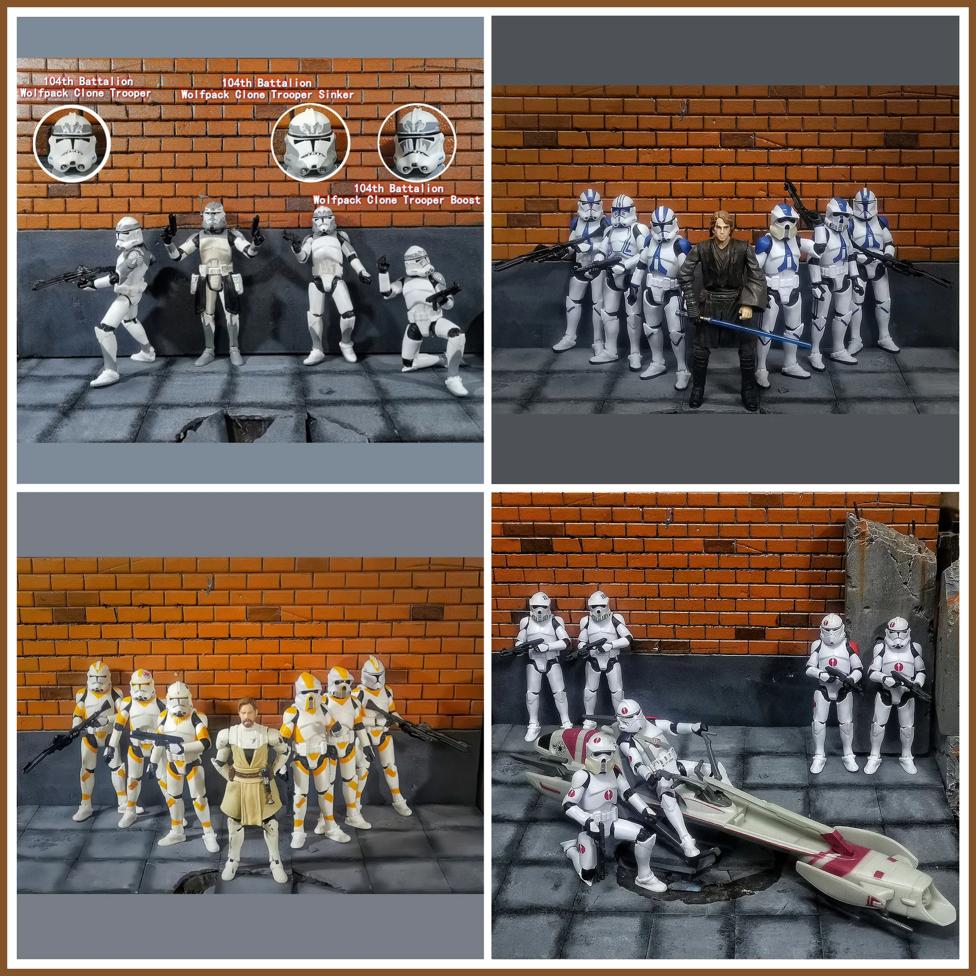 Star Wars 3.75 Inch  Clone Trooper 1/18 501st 104th Wolffepack  212th Cody Action Figure  Hardcase REX Toys Model Loose