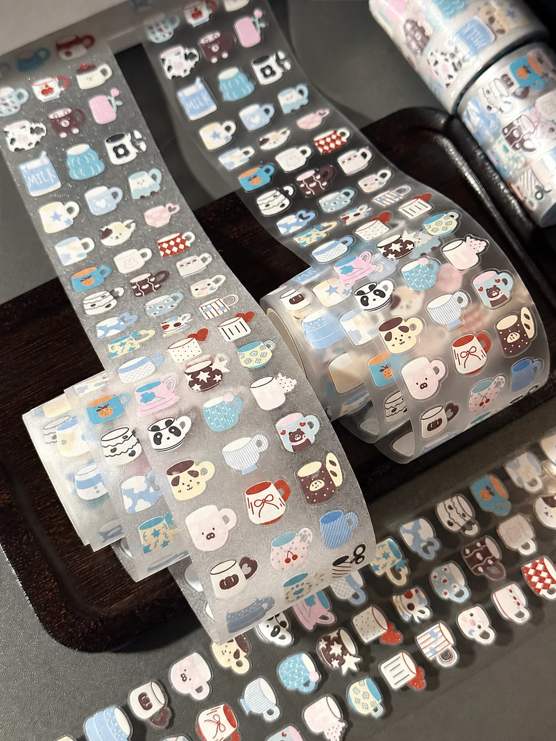 Cute Coffee Cup Die cut Dispensing Sticker DIY Deco Card Journal Scrapbooking Photo Card Phone Case Collage Supply