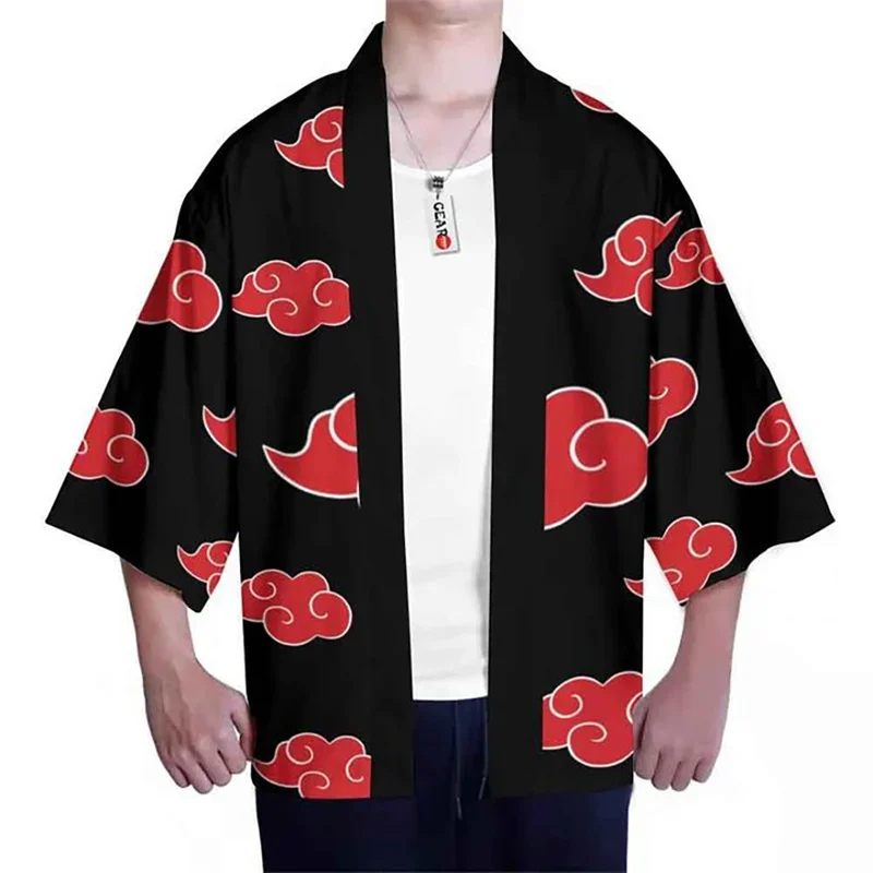 Kimono Cardigan Women Men Japanese Obi Male Yukata Men's Haori Japanese Wave Carp Print Coat Traditional Japan Clothing