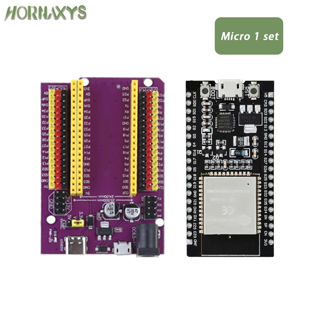 Płytka programistyczna ESP32, złącze TYPE-C/MICRO USB, układ CP2102, WiFi+Bluetooth, dwurdzeniowy procesor, ESP32-DevKitC-32, płytka rozszerzeń ESP-32, 38 pinów. — zdjęcie produktu 2