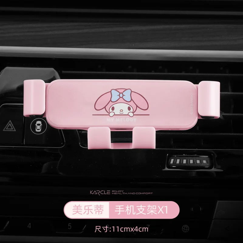 Cinnamoroll Melody Car Phone Mount Character Air Vent Clip Holder Stable Anti Slip Cute Girl Car Accessories For iPhone Samsung