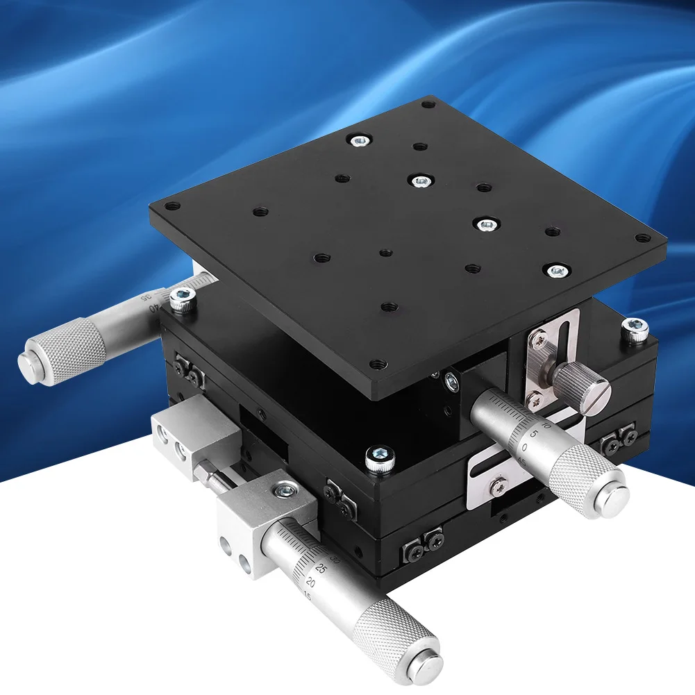 LD90-LM XYZ 3-Axes Trimming Manual Linear Stage Tuning Sliding Table 90 x 90mm Trimming Manual Linear Stage