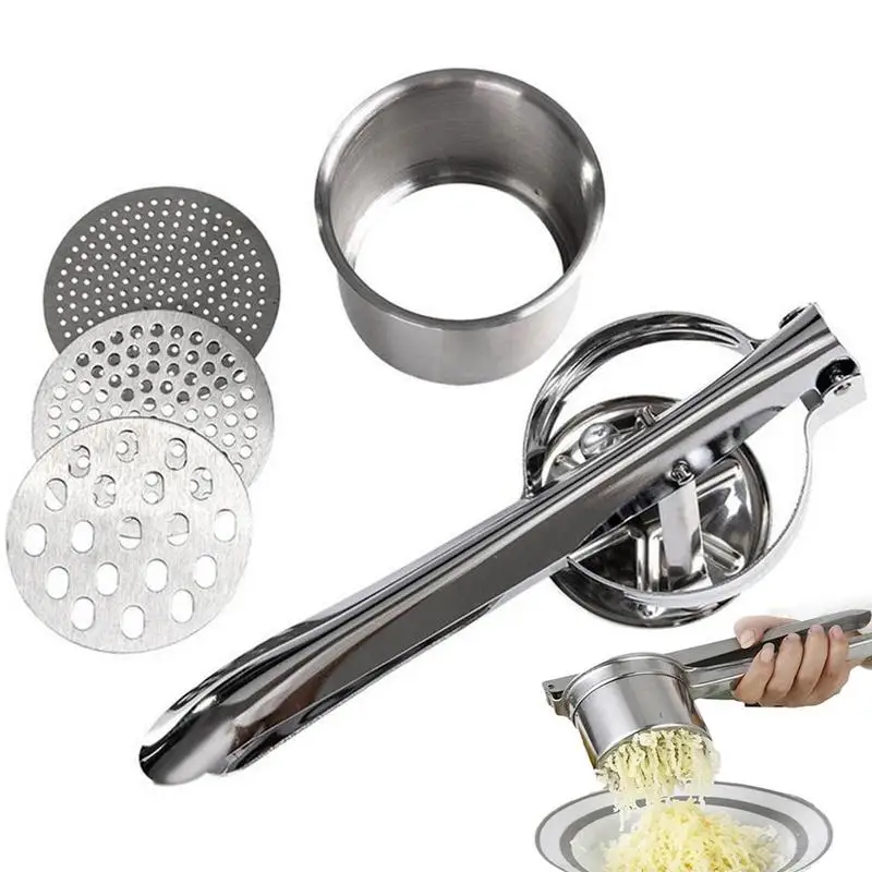 Ricer For Mashed Potatoes Fruit And Vegetables Masher 3-in-1 Food Ricer Mash Potato Masher Stainless Steel Sweet Potato Masher