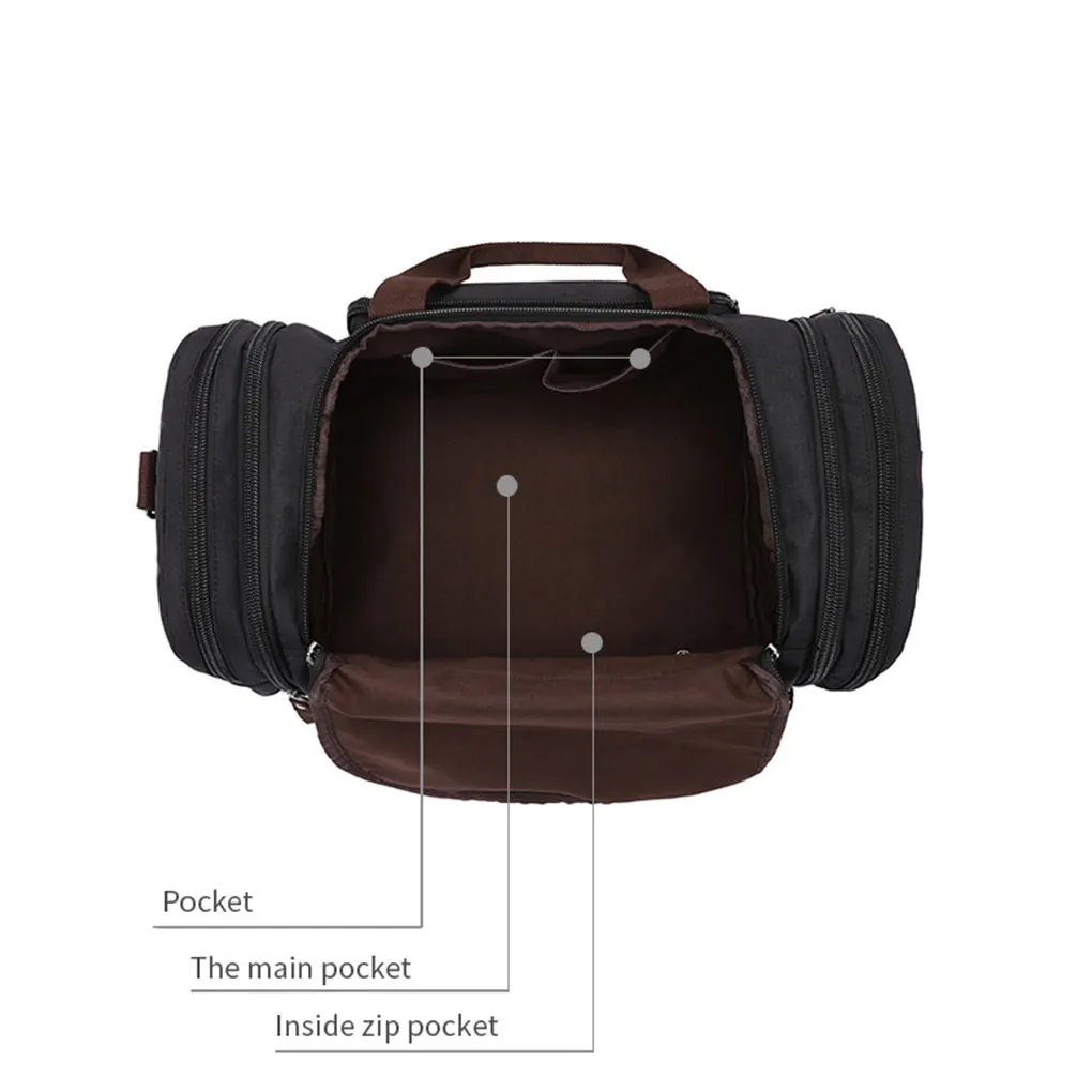 Travel Bag Large Capacity Portable Outdoor Vacation Beach Mobile Phone Clothes Luggage Handbag Shoulder Tote Brown