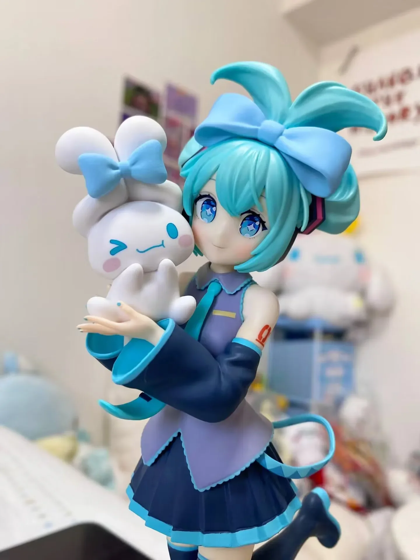 Genuine Sega Hatsune Miku Cinnamoroll Anime Peripheral Collectible Models Garage Kit Decorative Decorations Children Kawaii Gift