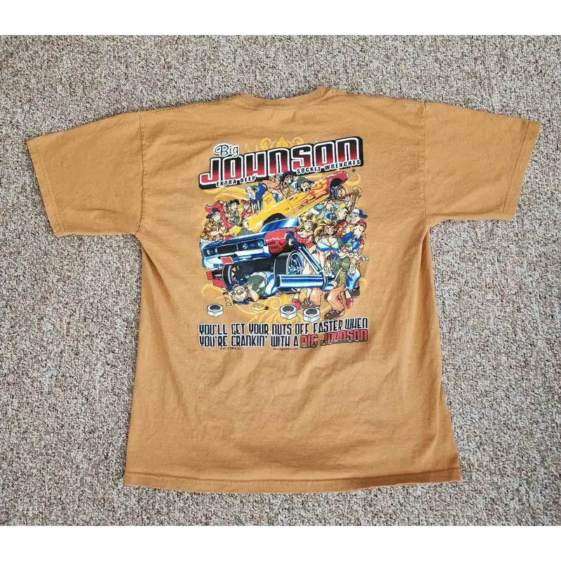 2010 Big Johnson Extra Deep Socket Wrenches Bust A Big Nut T-shirt Size Large