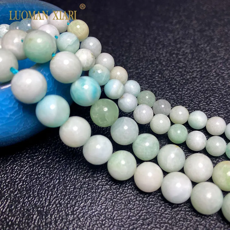 

LUOMAN XIARI натуральный драгоценный камень гемиморфит AAA Ларимар цветные круглые свободные камни бусины женский браслет 6 8 10 мм