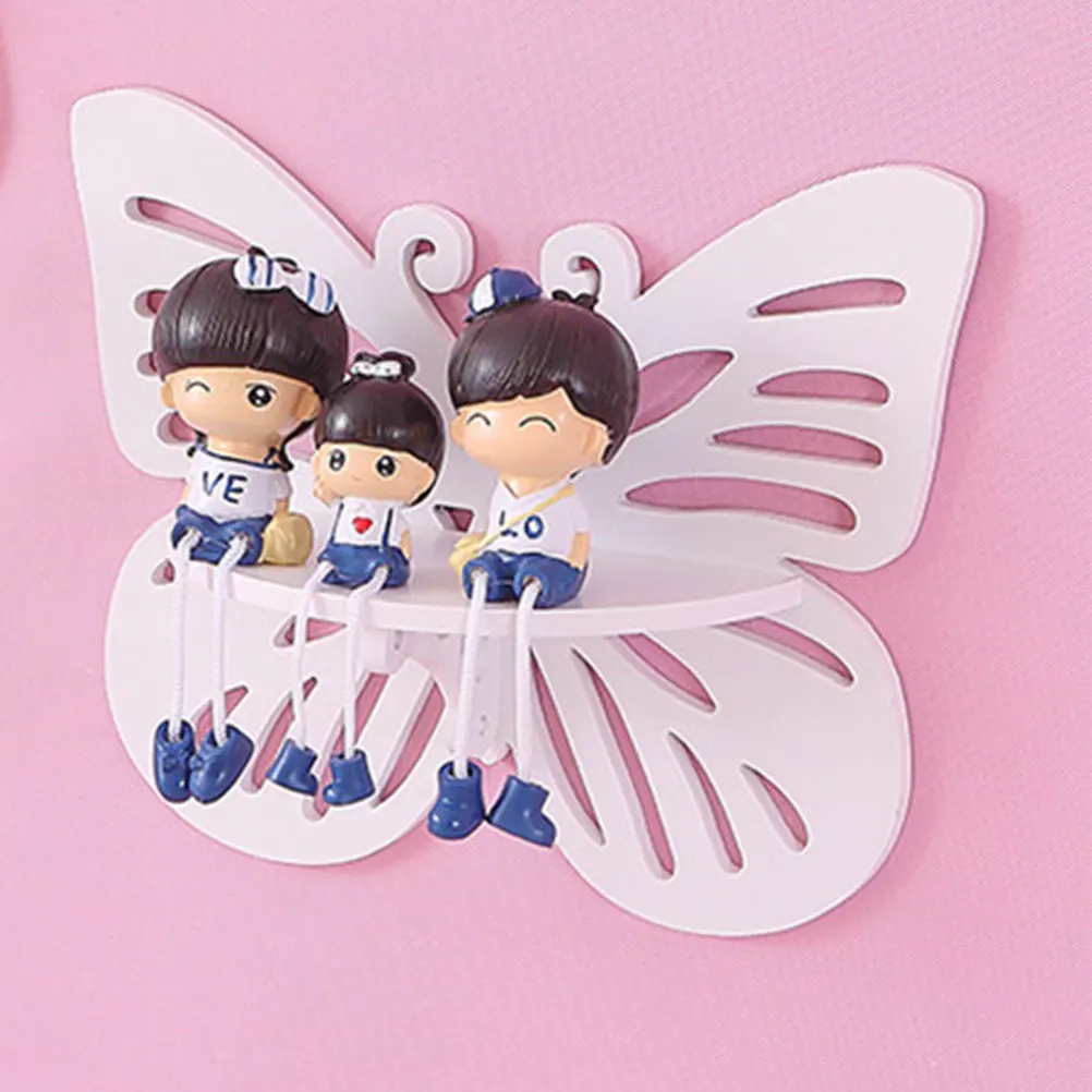 

Butterfly Wall Shelf Floating Shelves Hollow Rack Home Decor Bedroom Living Room Mount Plastic Storage Display