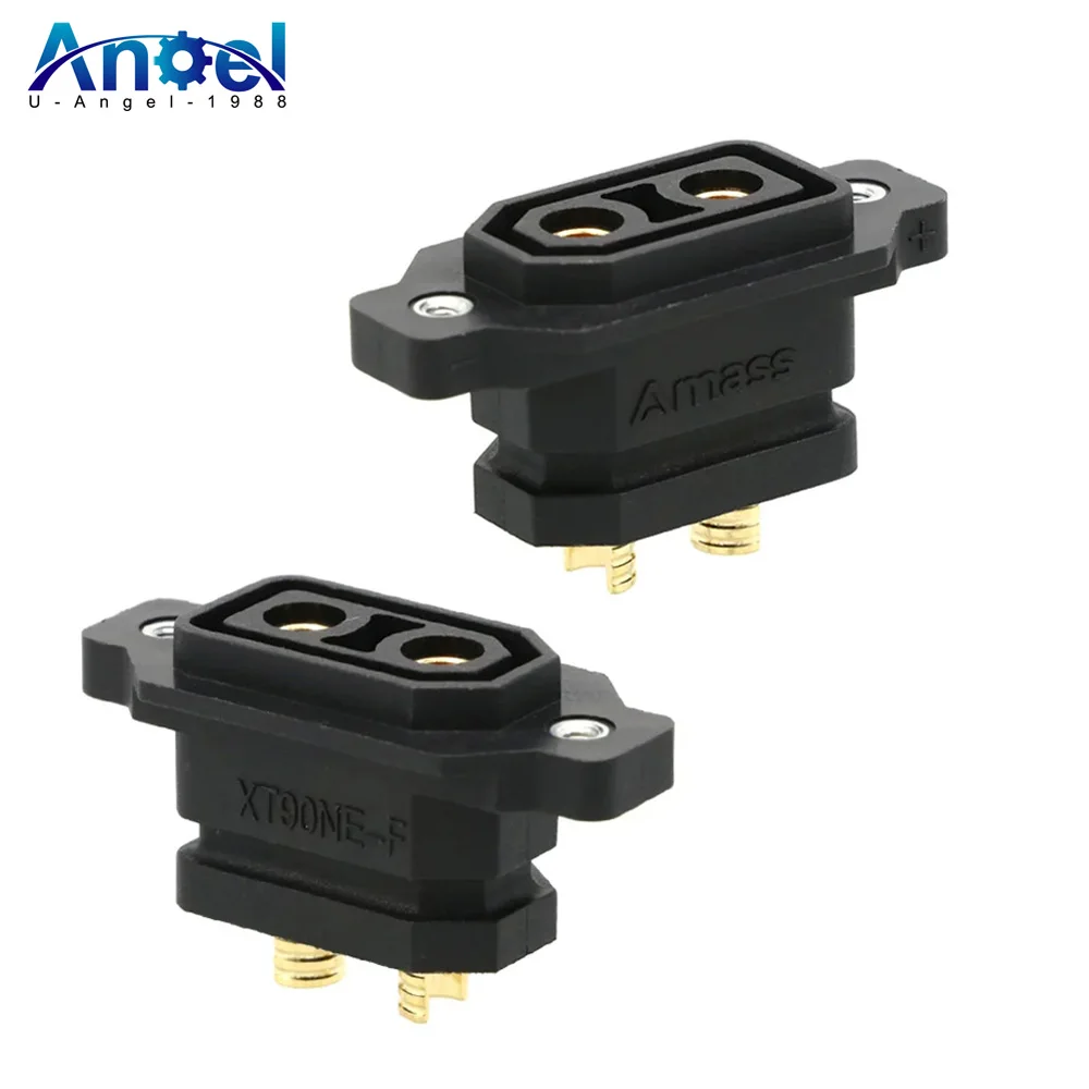 1 / 2 / 5pcs Amass XT90NE-F Battery Connector XT90E Female Plug Gold-plated XT90 Mountable Connector Yellow / Black Socket