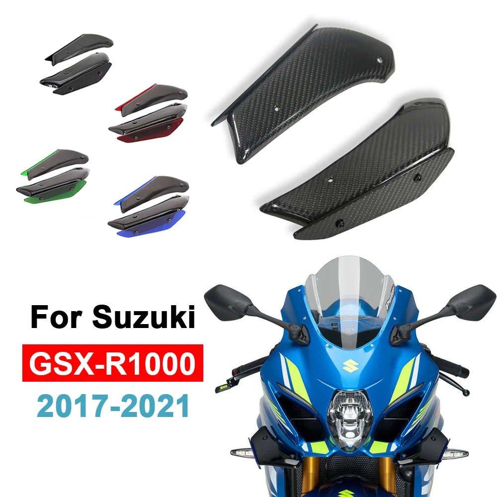 

FOR SUZUKI GSX-R1000 GSXR 1000 2017-2021 Motorcycle Modified Front Fixed Winglets Aerodynamic Side Wind Wing Downforce Spoiler