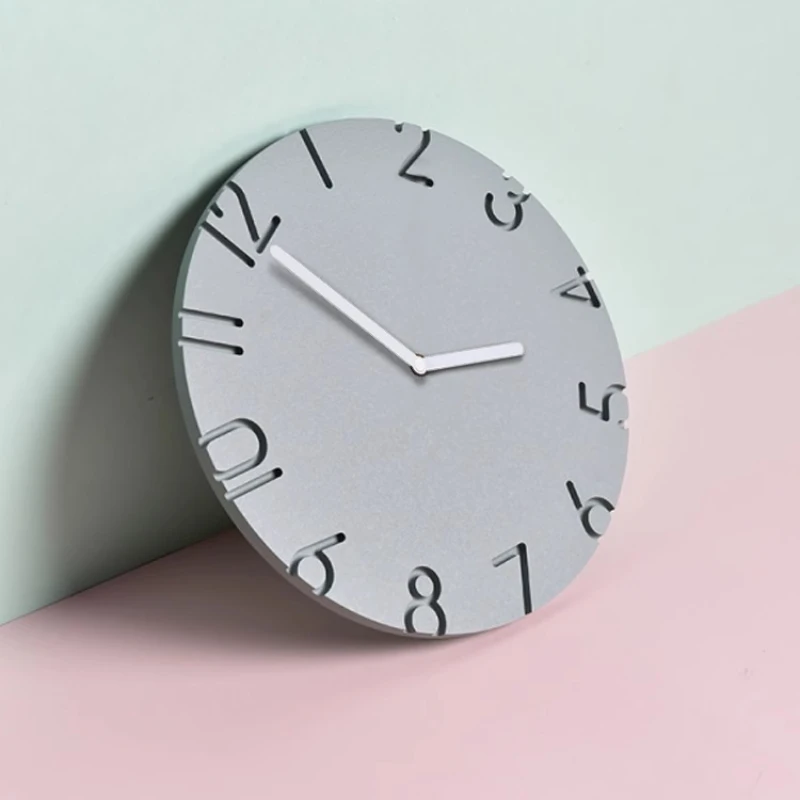 

Скандинавские кремовые настенные часы, немой пастельный декор для часов, искусство для гостиной с кожурой, фон для галереи, акцент