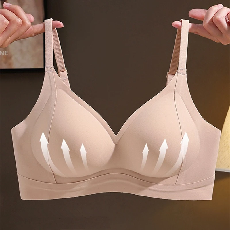 Seamless, Wire-free Bra, Push-up, Comfortable, Breathable, Auxiliary Breast-retracting, Supportive, Enlarged Lifting Bra