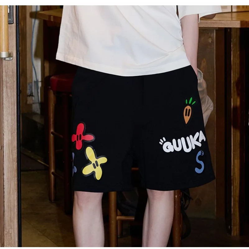 شورت صيفي كاجوال للرجال أمريكي بسيط ثلاثي الأبعاد مطبوع فضفاض ومتعدد الاستخدامات سريع الجفاف شورت رياضي