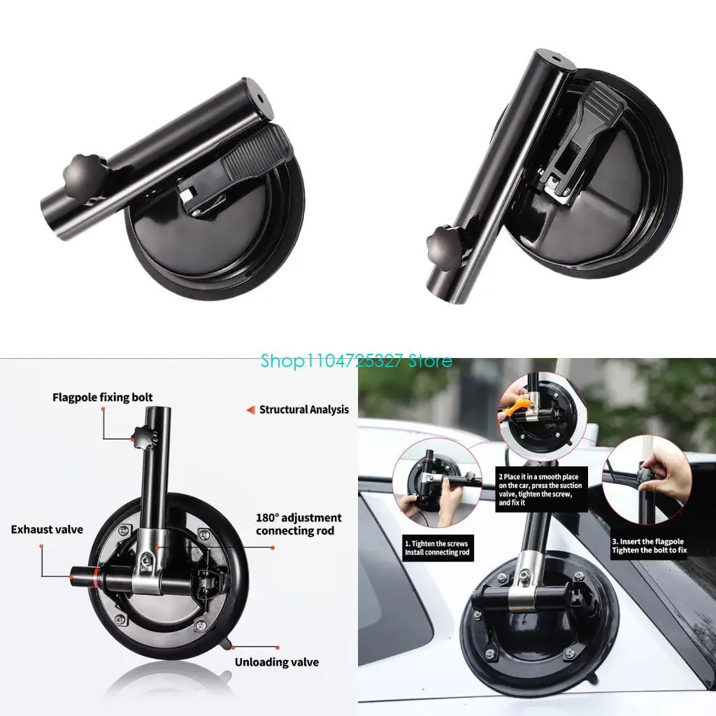 

D8KF Portable Suction Cup Flag Display System With Safety Indicators For Travel