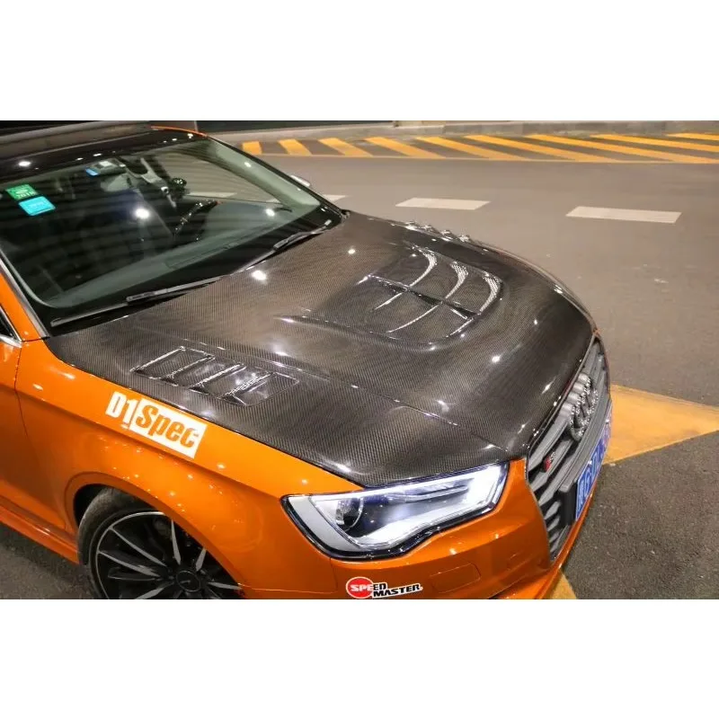 Carbon Fiber A3 RS3 Engine Hood With Vents For Audi A3 8V SLINE S3 Sedan 4-Door 2013-2016