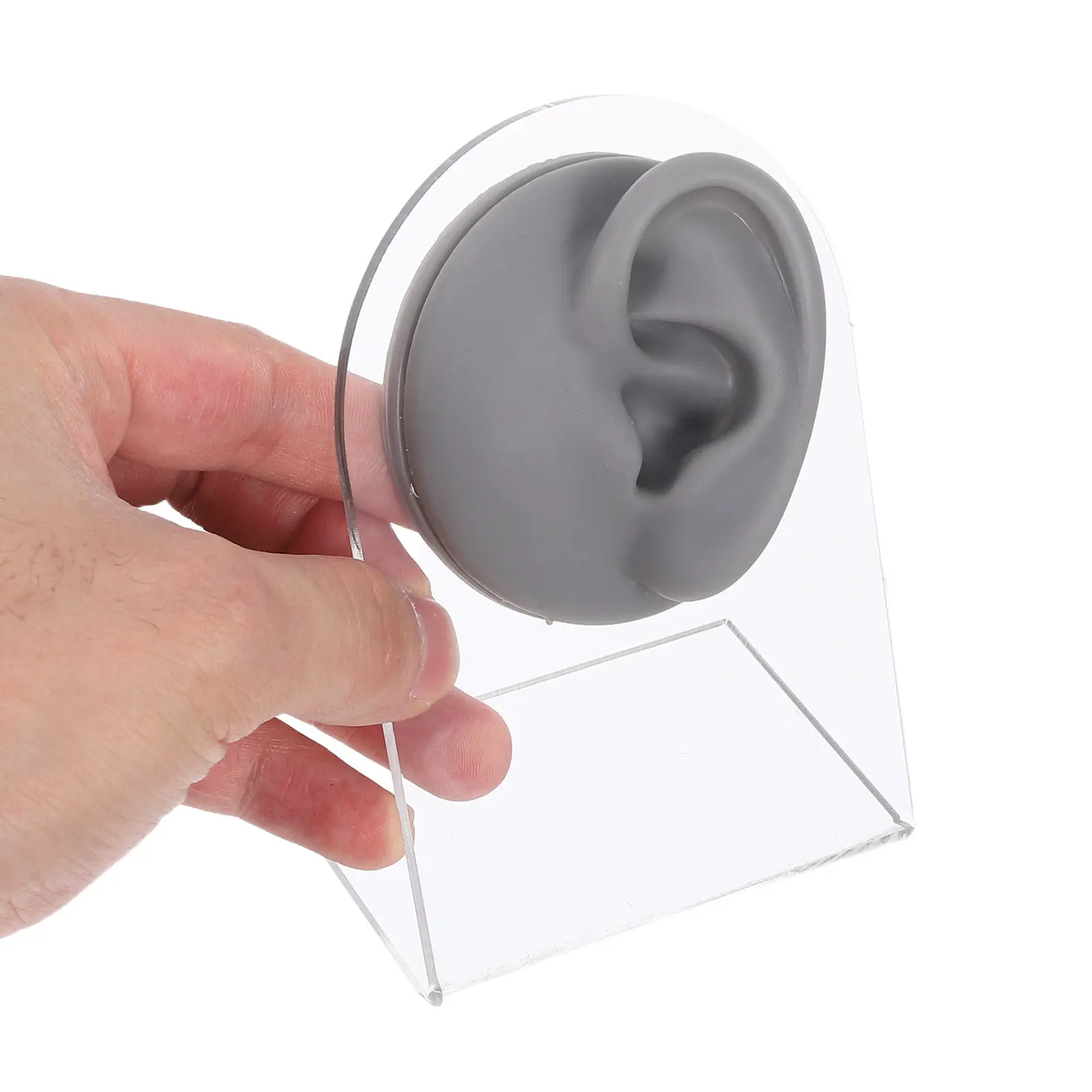 1Set Flexible Silicone Fake Left Right Ear Mannequin Realistic Piercing Practice Jewelry Display Acupuncture Training Tool