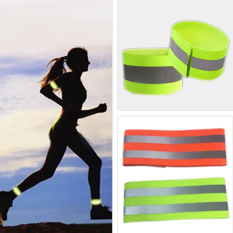 Reflective Bands Elastic Armband Wristband Ankle Leg Straps Kids Safety Reflector Tape Straps for Night Jogging Biking Running