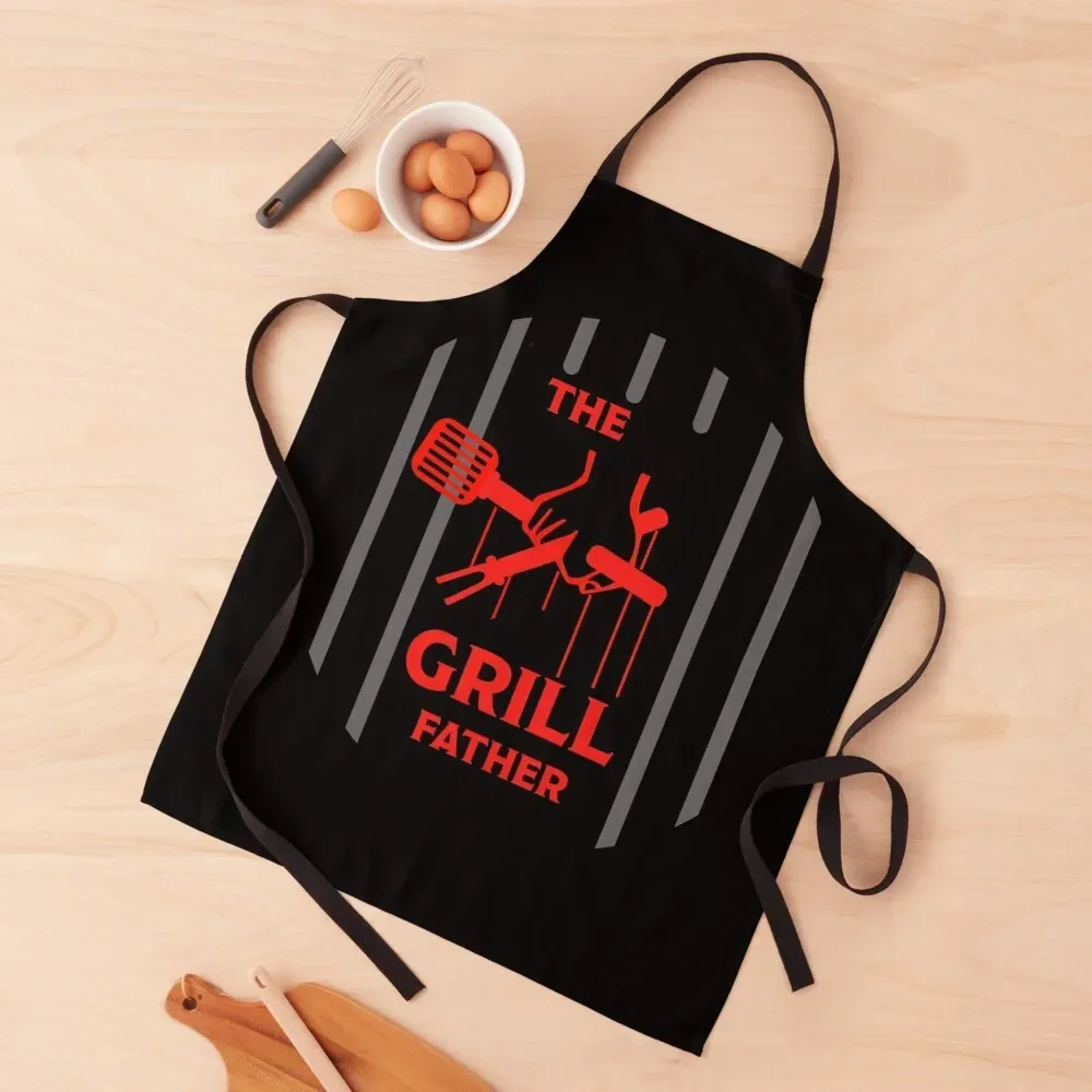 

The Grill Father - Funny BBQ Apron Kitchens Men Waterproof women cooks clothes kitchen utensil Apron