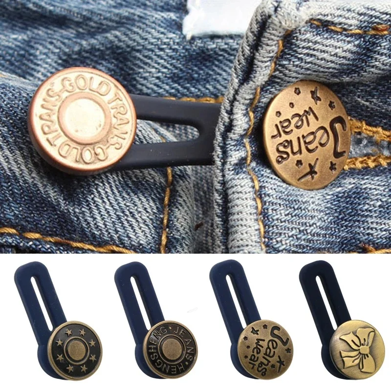 

1PCS Metal Button Extender for Pants Jeans Free Sewing Adjustable Retractable Waist Extenders Button Waistband Expander Tools