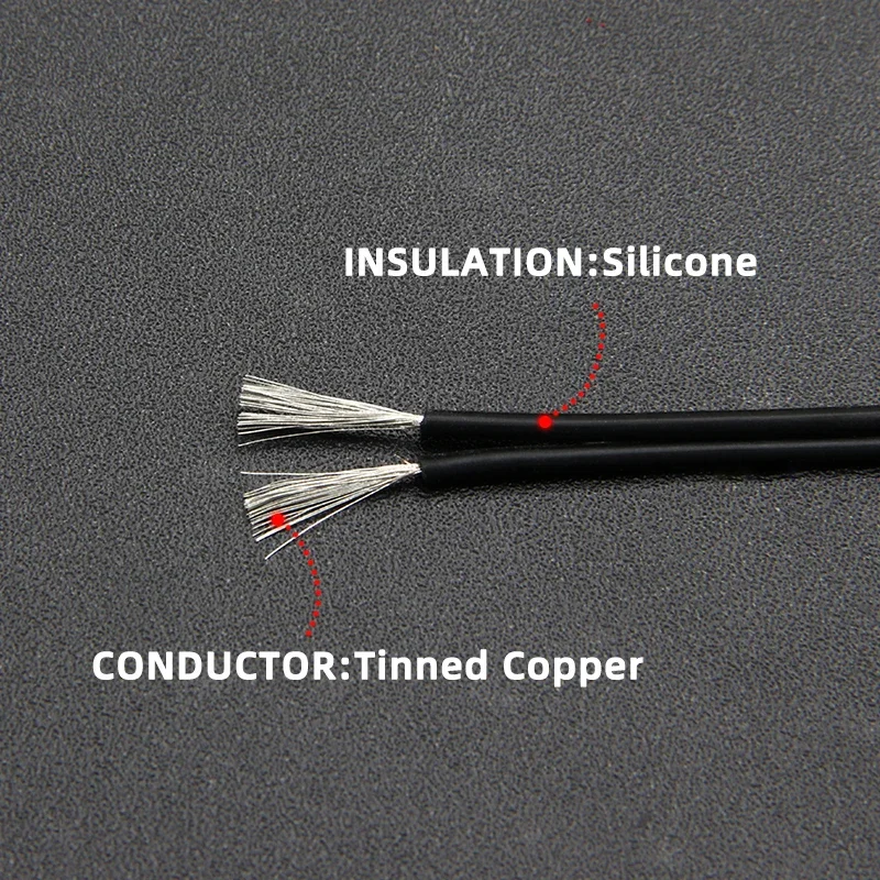 2/5/10M Silicone Parallel Wire 30 28 26 24 22 20AWG Multi-core 2P 4P 6P 8P 14P High Temperature Resistant Fexible Copper Cable