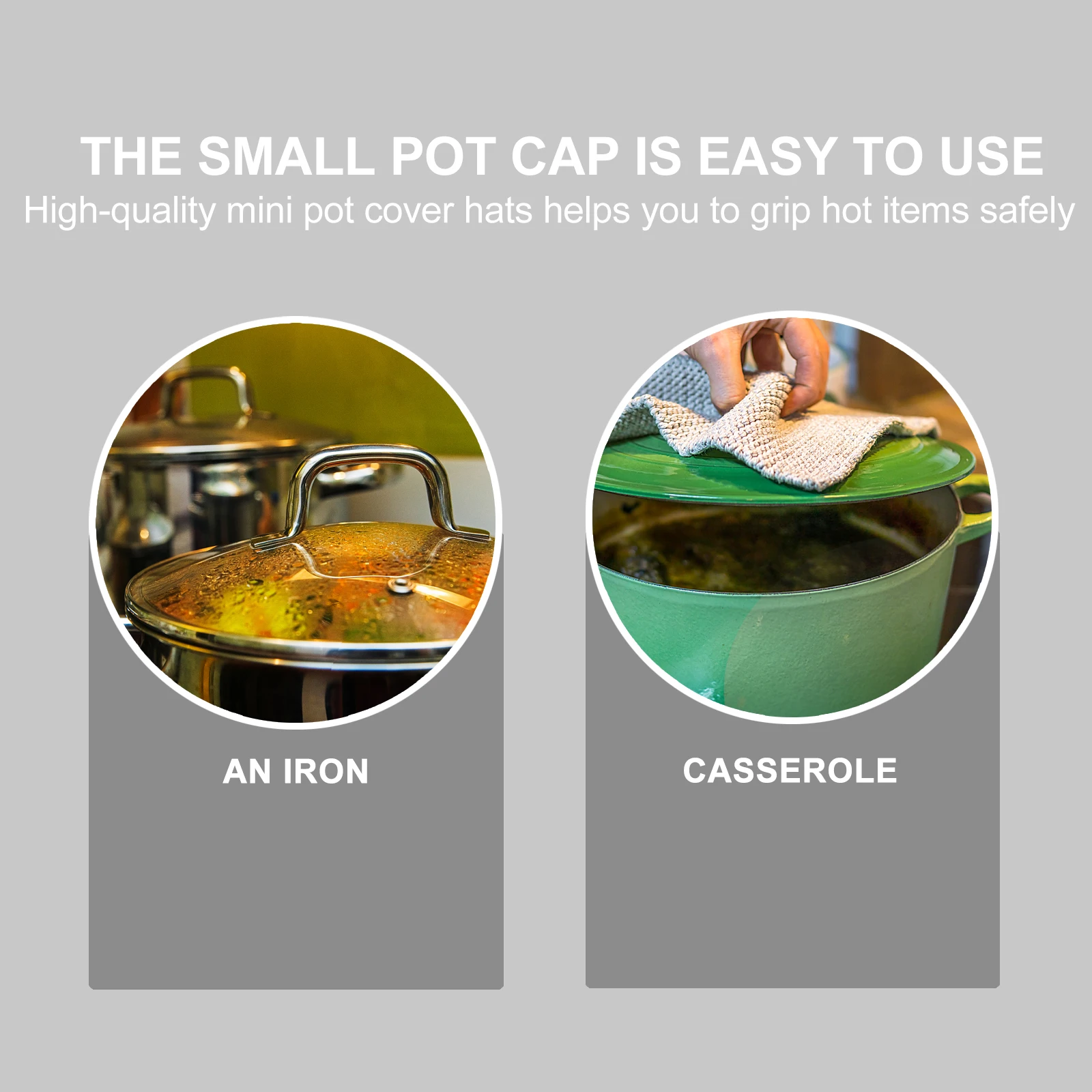 

2pcs Cotton Heat-Insulated Pot Lid Cover Tool Safe Handling Cooking Accessory For Home Restaurant Bbq Use