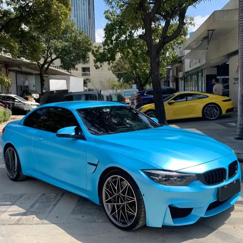 Auto Parts Self Healing Electro-optical Blue Vinyl Wrap, PET & PVC Material Vehicle Wrapping Stickers
