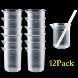 100ml Mixing Cups Plastic Liquid Container Epoxy Resin Scale Beaker Chemical Laboratory Cups Measuring Cup Kitchen Baking Tools