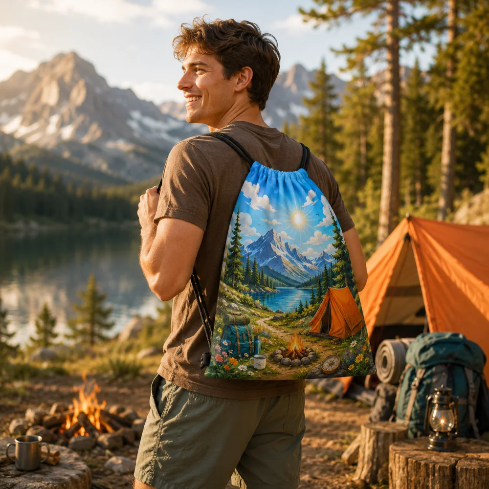 Personalized Custom Photo Drawstring Sack Customized Picture Print Polyester Backpack Unique Custom Gift for Birthday Party
