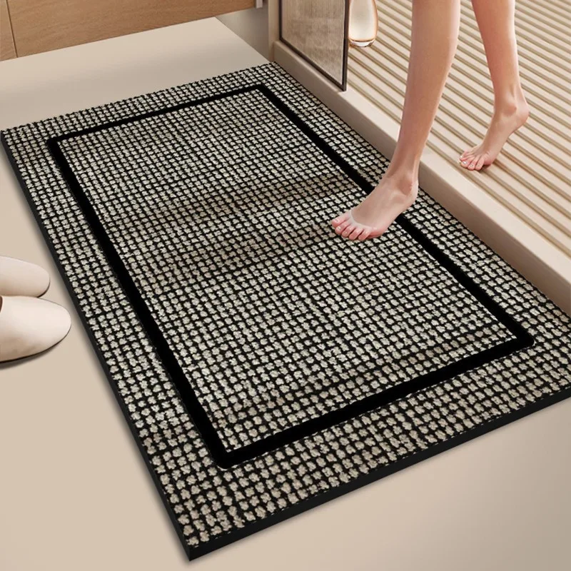 VIKAMA Luxury Style Crystal Velvet Entry Floor Mat for Living Room, Bedroom and Bathroom - Stain Resistant Rug for Home Decor