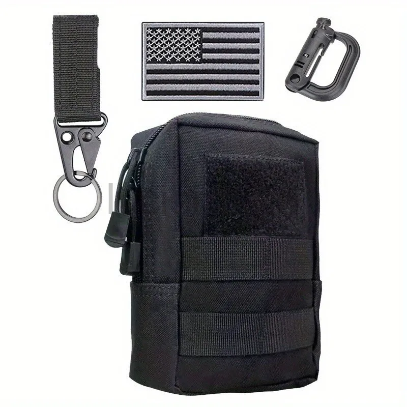 

600D Nylon Tactical Molle Pouch with D buckle flag and hanging buckle Outdoor EDC Bag Hunting Waist Pack Accessories Organizer