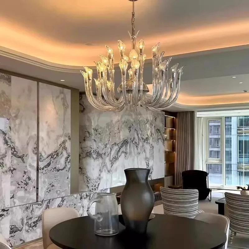 Modern Personalized Living Room Glass Chandelier Creative Art Design Simple and Luxurious Bedroom Dining Room Lighting Fixtures