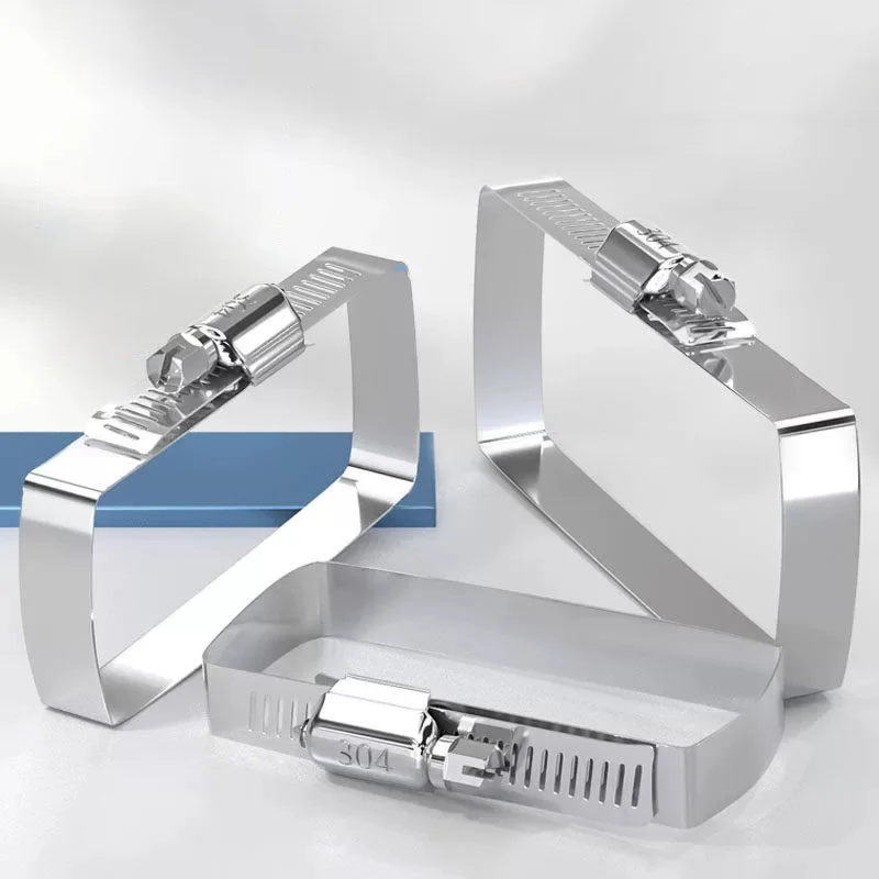 1/2pcs 304 Stainless Steel Square Clamp for Cable Tray, PV Cable Hose Clamp, Trunking Pipe Clip & Square Tube Fixing Buckle.