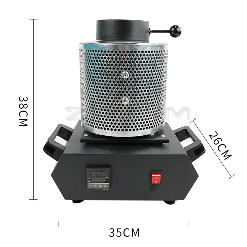 1-3KG Digital Gold Melting Furnace Machine with Mesh For Heating Casting Refining Metals Gold Silver Jewelry Casting Tool 1100℃
