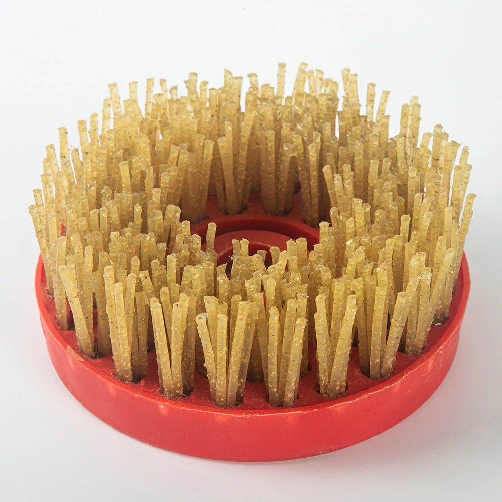 

4'' 110mm Diamond Round Brush Filament Leather Finished Surface Circle Abrasive Brush