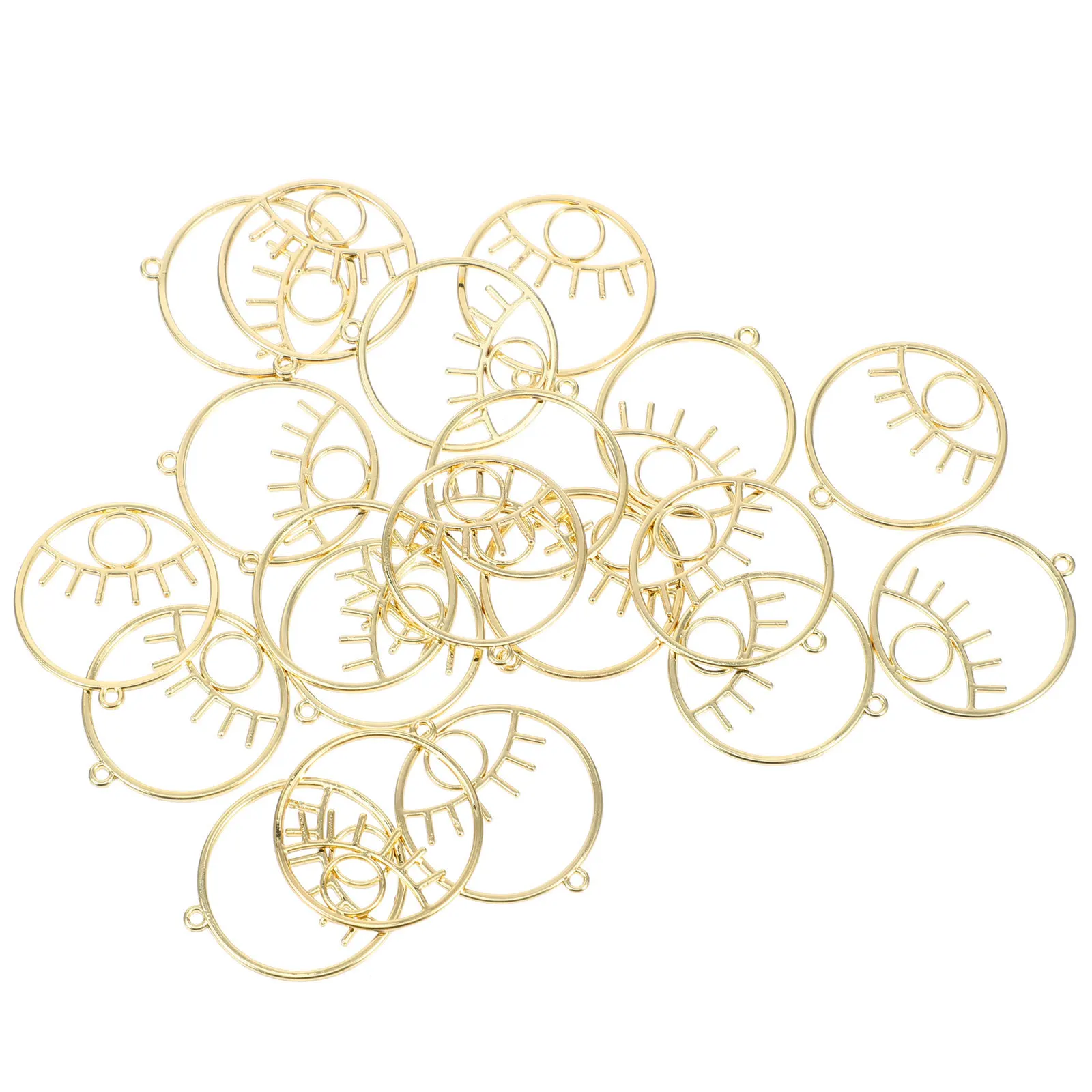 20 pçs oco para fora olhos forma pingente diy jóias fazendo materiais encantos delicados para colar pulseira olhos forma pingente