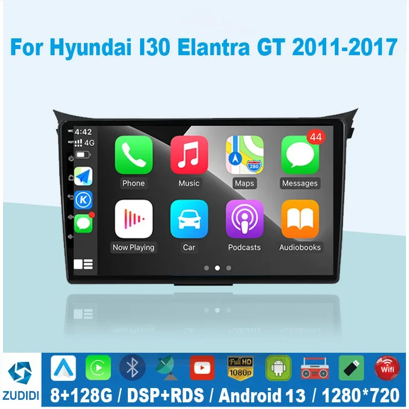 

Car Radio Android 13 Multimedia Player GPS For Hyundai I30 Elantra GT 2011-2017 Carplay Android auto DVR DSP 2 Din Stere